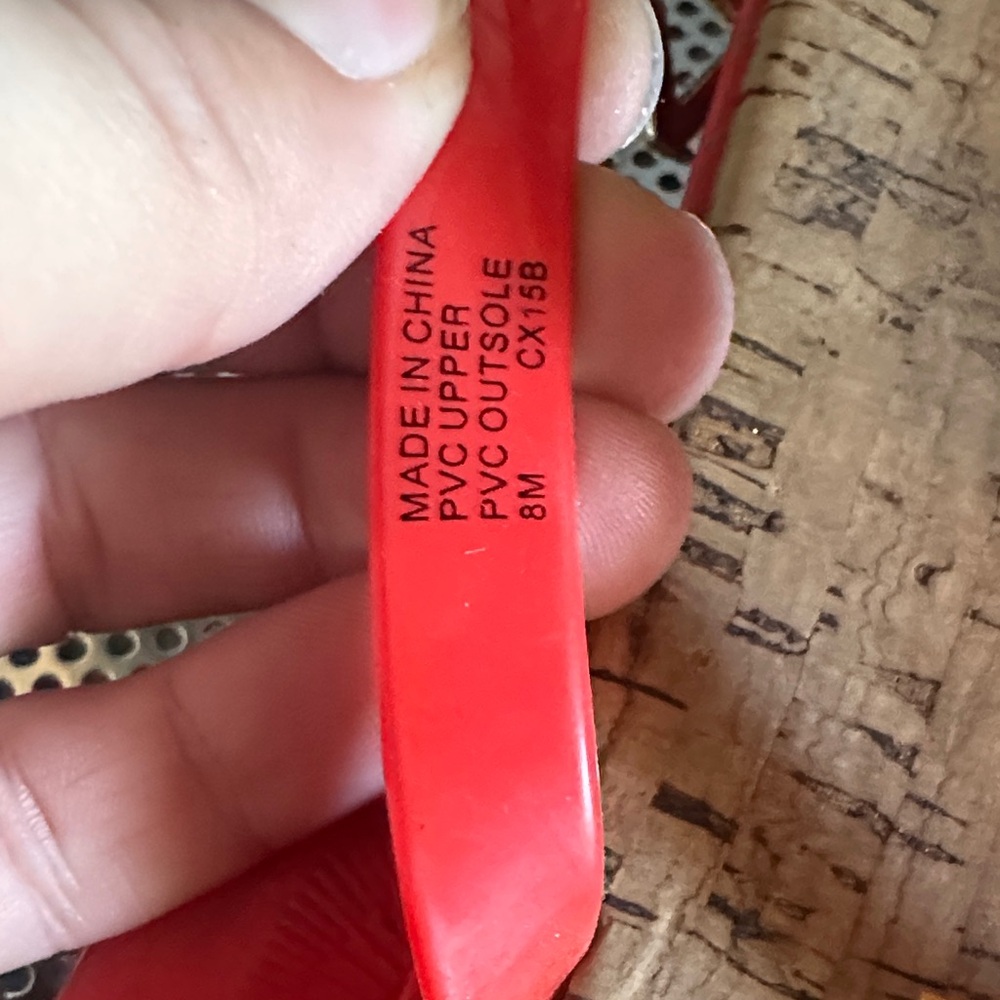 Michael Kors Red Thong Sandals with Gold Accents - Picture 4 of 4